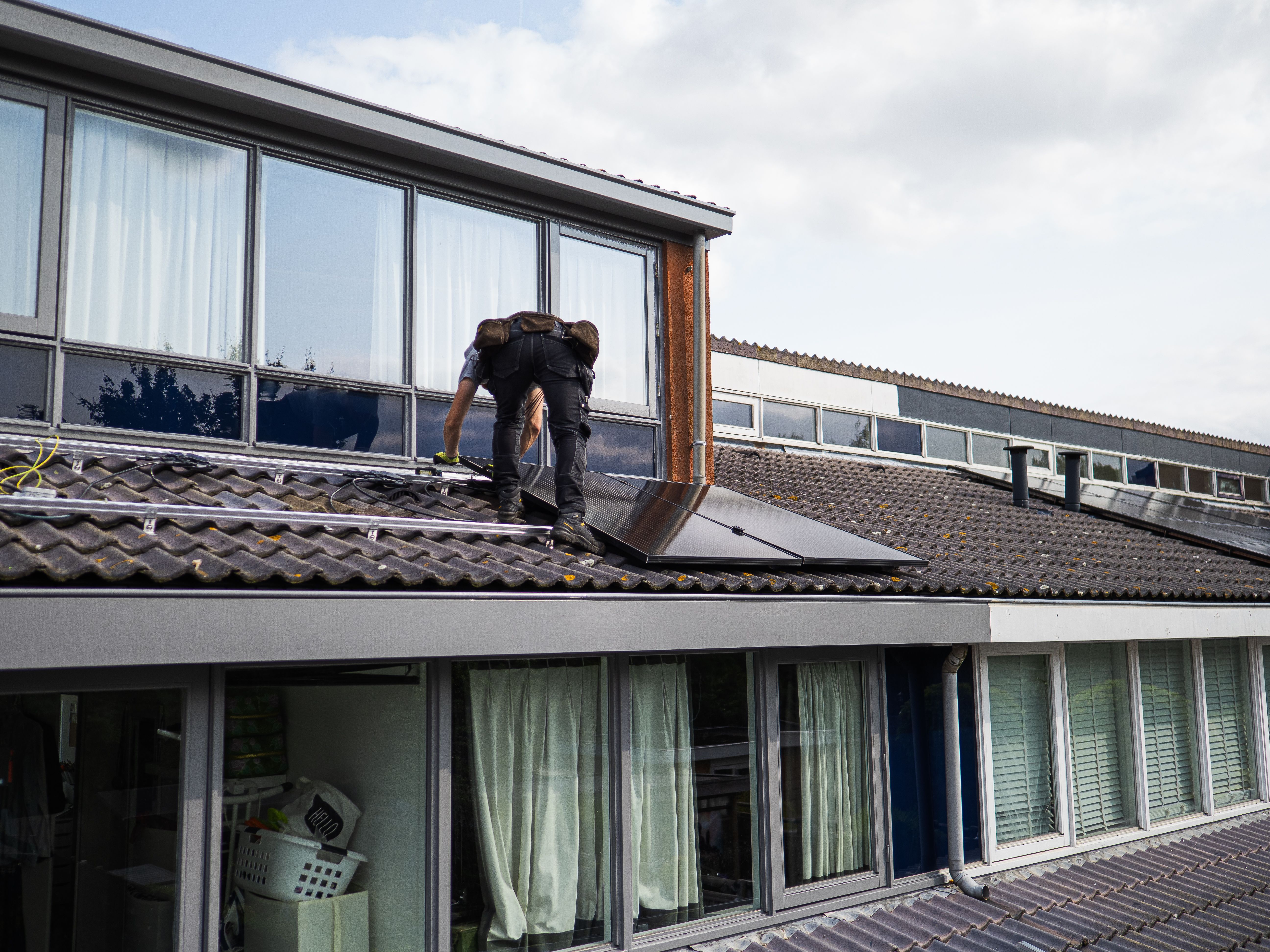 Solar panels generating clean electricity